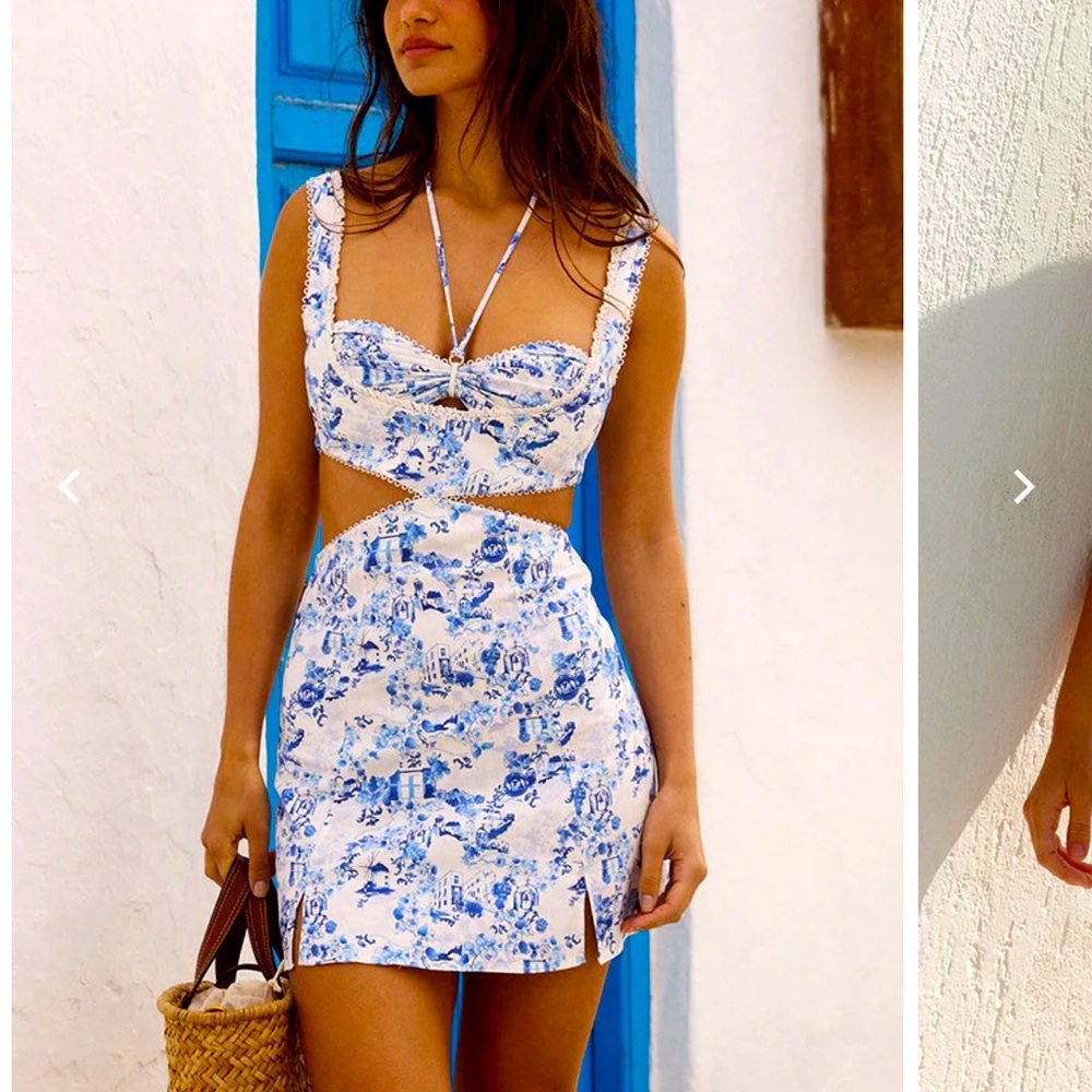 Cute blue and white summer dress, perfect for vacation